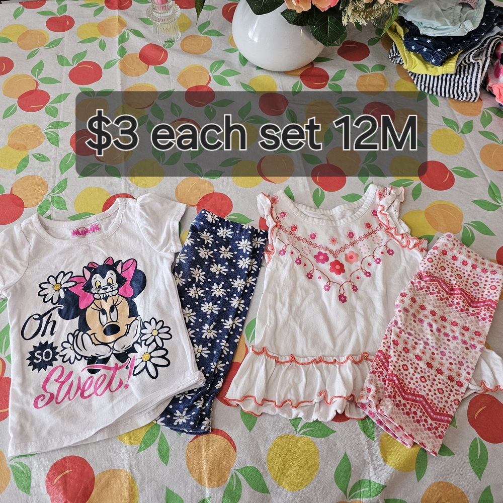 Disney Baby Girl Outfits - 12M